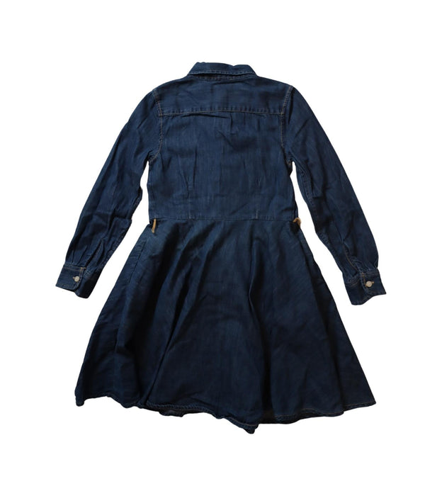 A Navy Long Sleeve Dresses from Polo Ralph Lauren in size 6T for girl. (Back View)