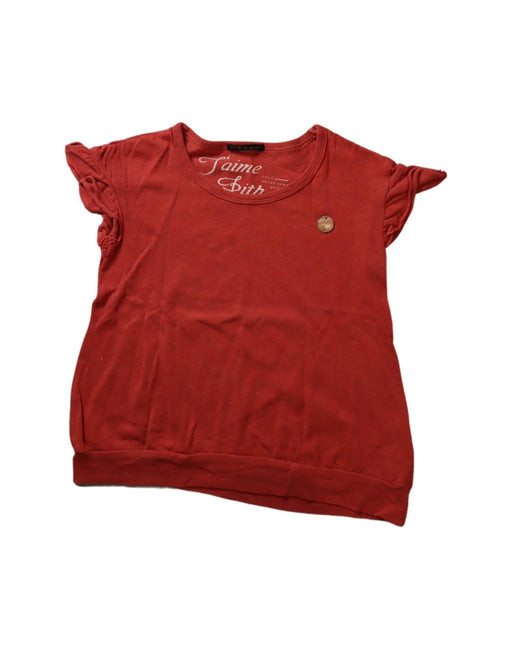 A Red Short Sleeve T Shirts from FITH in size 4T for girl. (Front View)