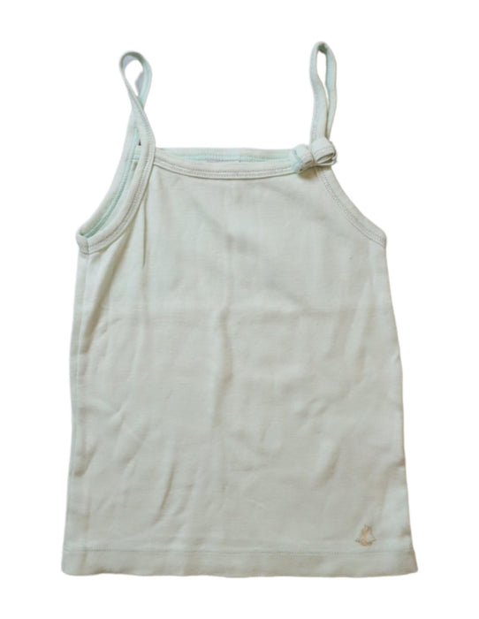 A Green Sleeveless Tops from Petit Bateau in size 6T for girl. (Front View)