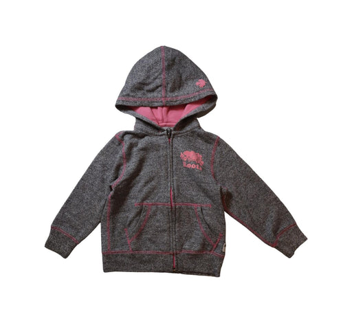 A Grey Lightweight Jackets from Roots in size 3T for girl. (Front View)