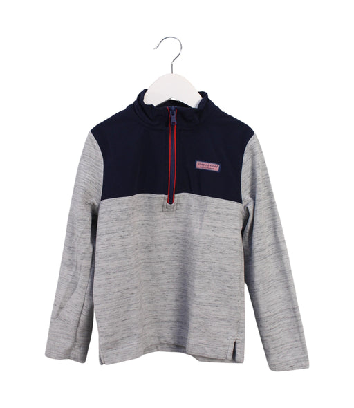 A Grey Zippered Sweatshirts from Vineyard Vines in size 7Y for boy. (Front View)