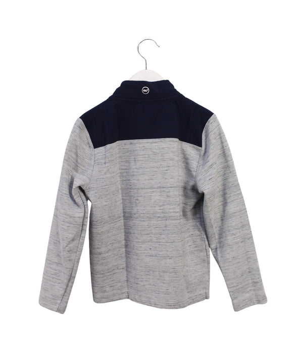 A Grey Zippered Sweatshirts from Vineyard Vines in size 7Y for boy. (Back View)