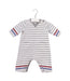 A White Rompers from Petit Bateau in size 0-3M for boy. (Front View)