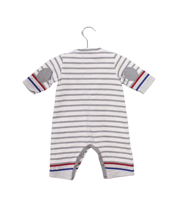 A White Rompers from Petit Bateau in size 0-3M for boy. (Back View)