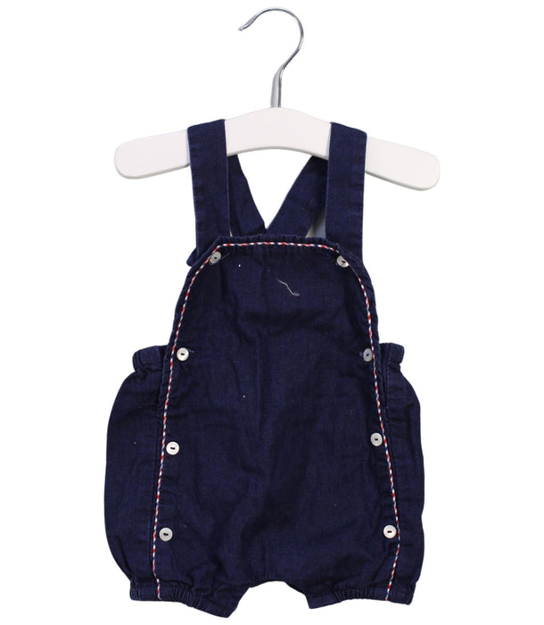 A Blue Overall Shorts from Jacadi in size 0-3M for girl. (Front View)