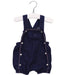 A Blue Overall Shorts from Jacadi in size 0-3M for girl. (Front View)