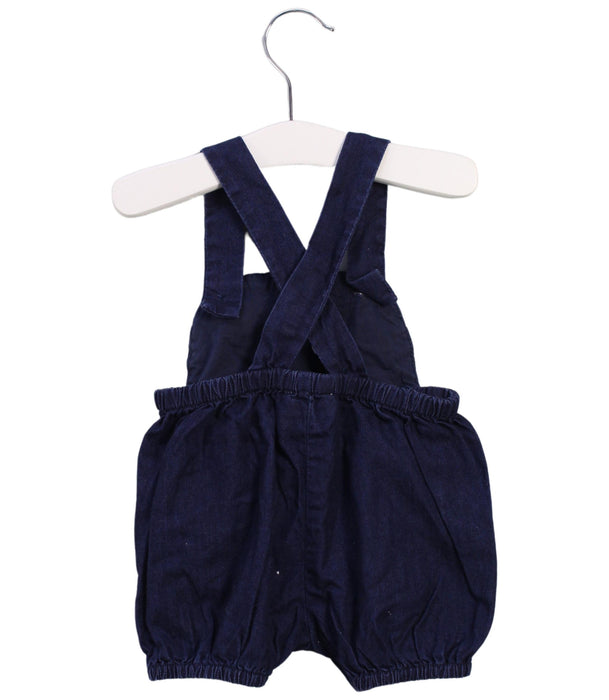 A Blue Overall Shorts from Jacadi in size 0-3M for girl. (Back View)