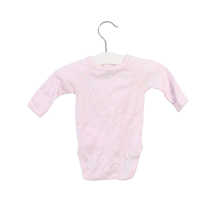 A Pink Long Sleeve Bodysuits from Petit Bateau in size 0-3M for girl. (Back View)