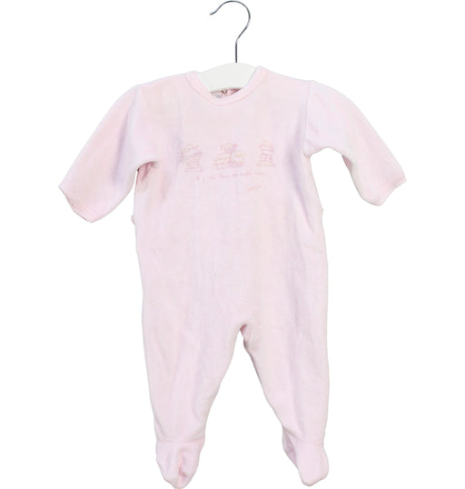 A Pink Onesies from Petit Bateau in size 0-3M for girl. (Front View)