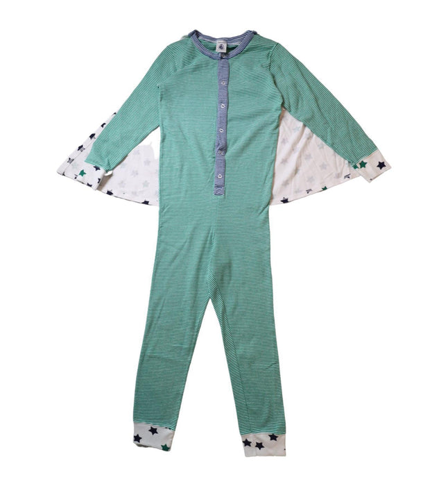 A Green Long Sleeve Jumpsuits from Petit Bateau in size 6T for girl. (Front View)