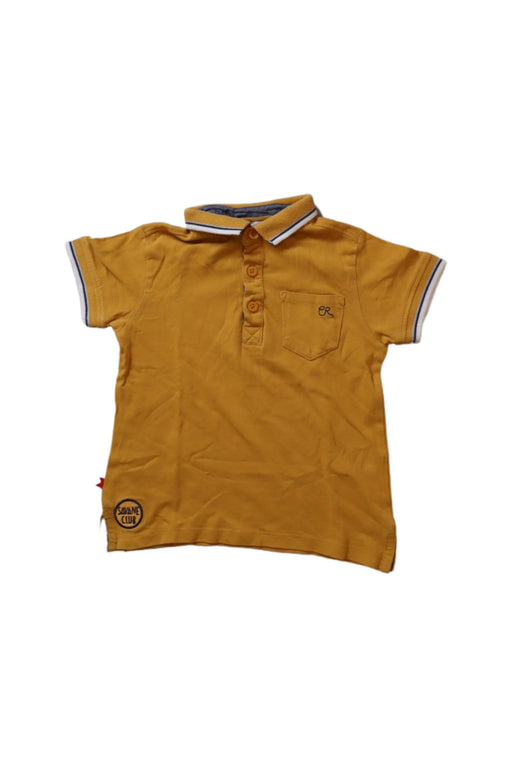 A Yellow Short Sleeve Polos from Cadet Rousselle in size 12-18M for boy. (Front View)