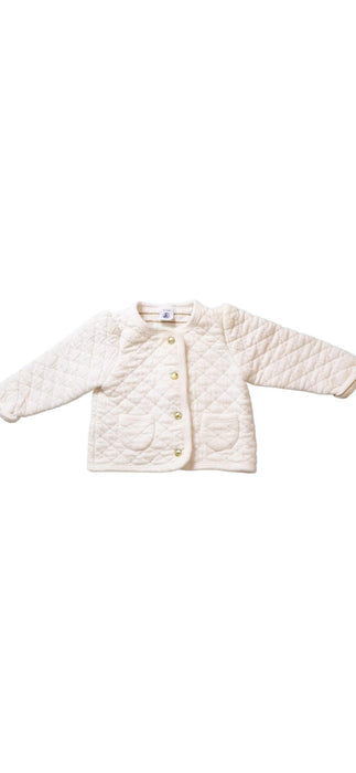 A White Cardigans from Petit Bateau in size 6-12M for boy. (Front View)