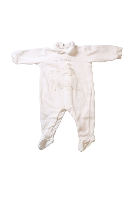 A White Onesies from Chicco in size 3-6M for neutral. (Front View)