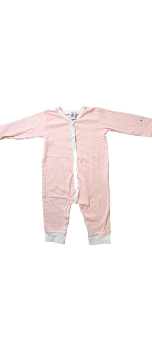 A Pink Long Sleeve Jumpsuits from Petit Bateau in size 6-12M for girl. (Front View)