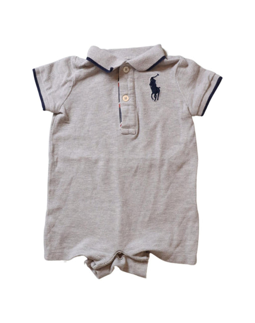 A Grey Short Sleeve Rompers from Ralph Lauren in size 0-3M for boy. (Front View)