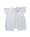 A Blue Short Sleeve Rompers from Baroni in size 6-12M for girl. (Front View)