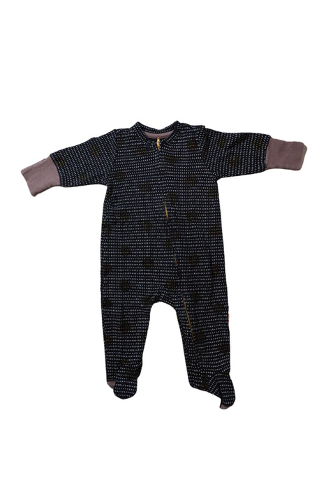 A Navy Onesies from TinyBitz in size 6-12M for neutral. (Front View)