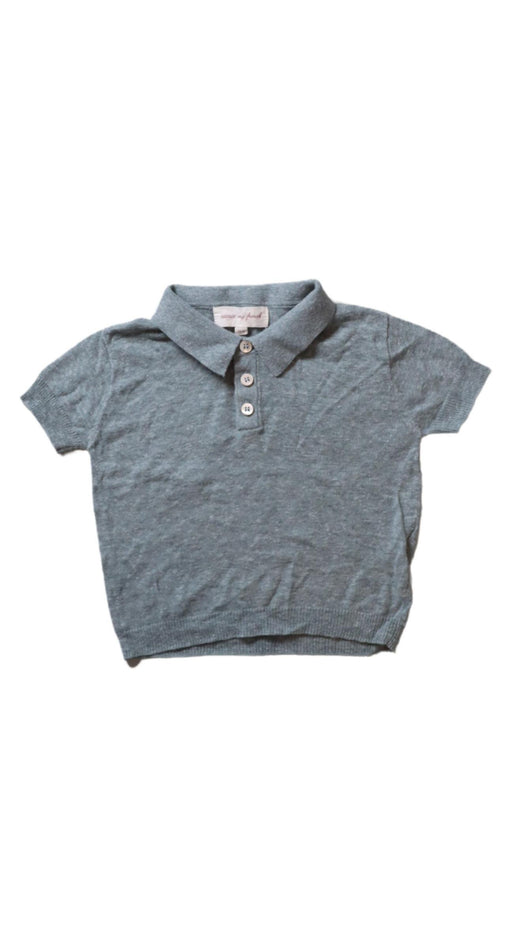 A Blue Short Sleeve Polos from Excuse My French in size 6-12M for boy. (Front View)