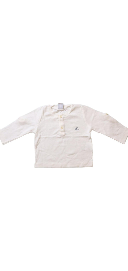 A White Long Sleeve Tops from Petit Bateau in size 6-12M for boy. (Front View)