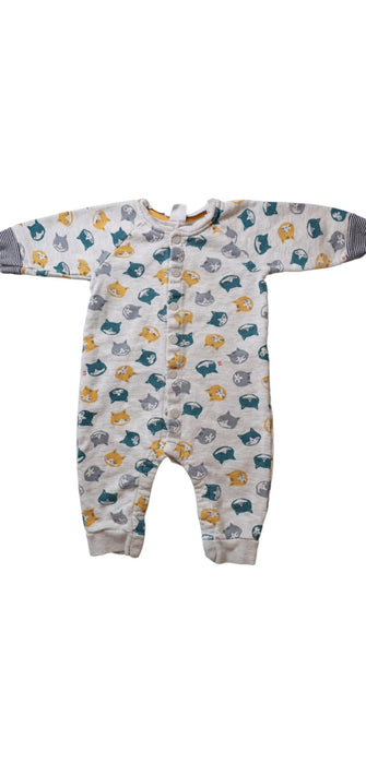 A Grey Long Sleeve Jumpsuits from Petit Bateau in size 6-12M for boy. (Front View)