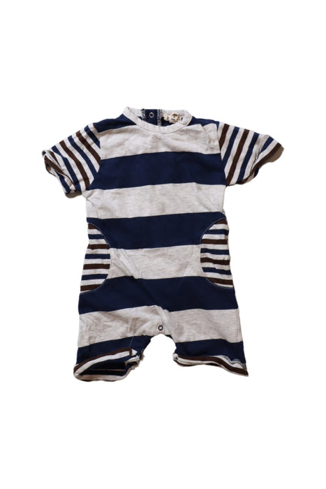 A Navy Short Sleeve Rompers from Coccodé in size 6-12M for boy. (Front View)