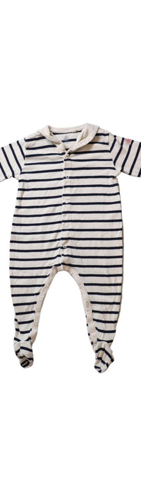 A Navy Onesies from Petit Bateau in size 6-12M for boy. (Front View)