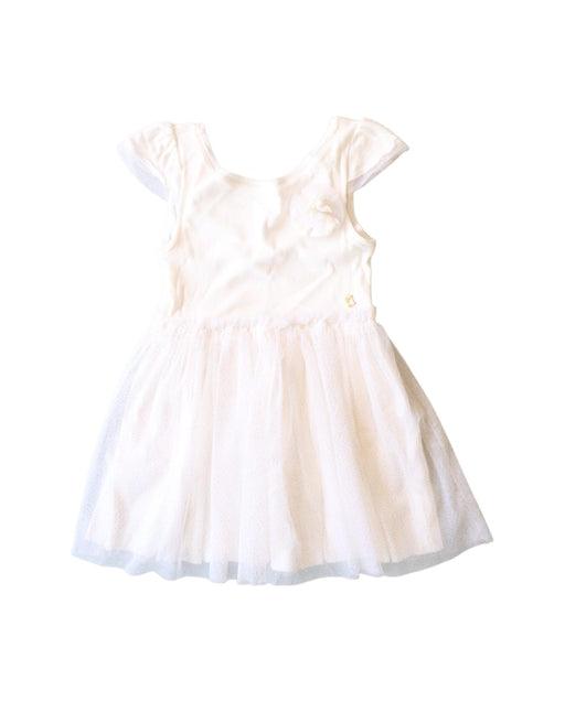 A White Short Sleeve Dresses from Petit Bateau in size 3T for girl. (Front View)