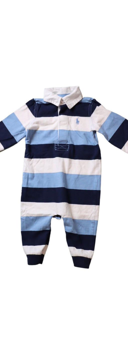 A Blue Long Sleeve Jumpsuits from Ralph Lauren in size 3-6M for boy. (Front View)