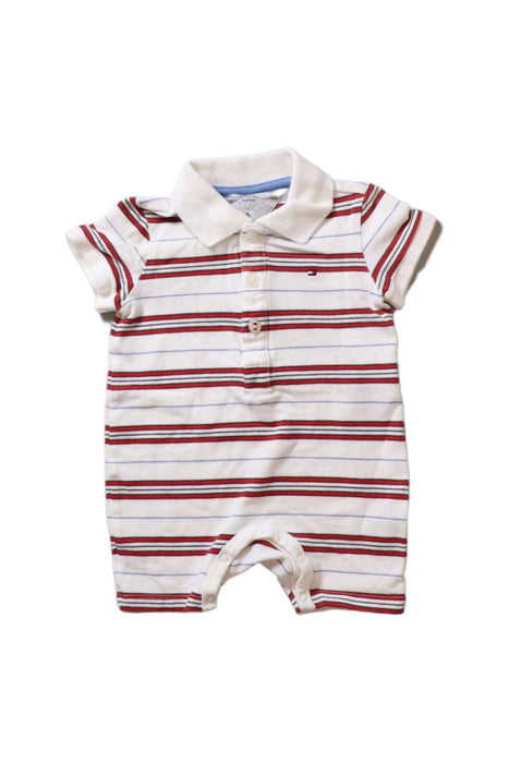 A Red Short Sleeve Rompers from Tommy Hilfiger in size 6-12M for boy. (Front View)