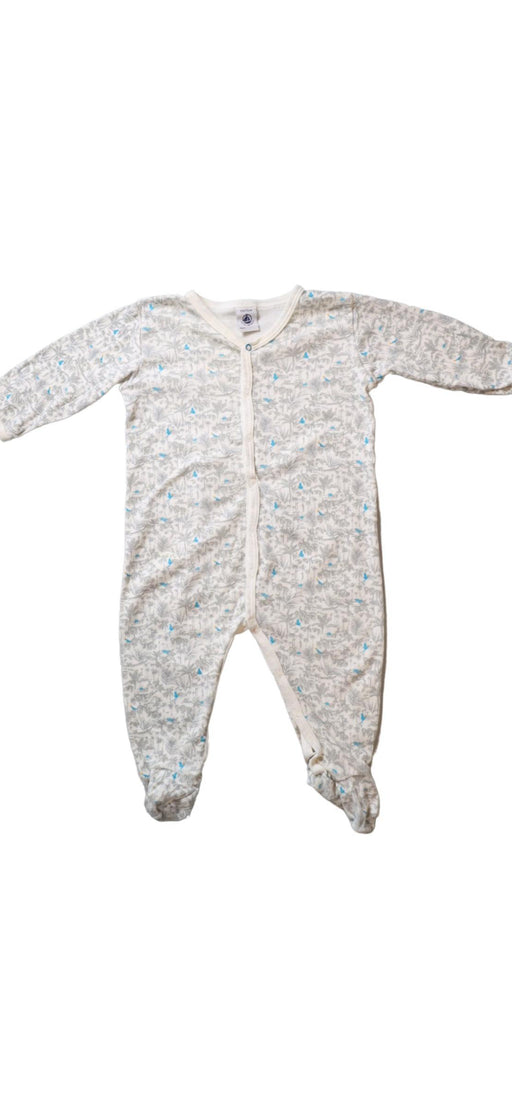 A Grey Onesies from Petit Bateau in size 6-12M for boy. (Front View)