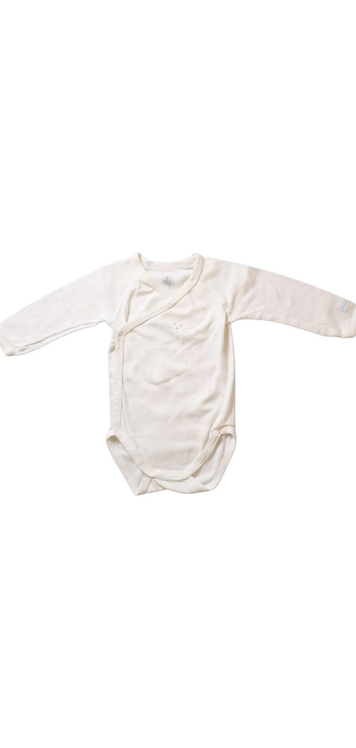 A White Long Sleeve Bodysuits from Petit Bateau in size 3-6M for neutral. (Front View)