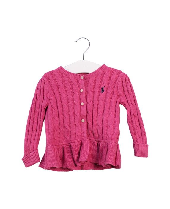 A Pink Cardigans from Ralph Lauren in size 6-12M for girl. (Front View)