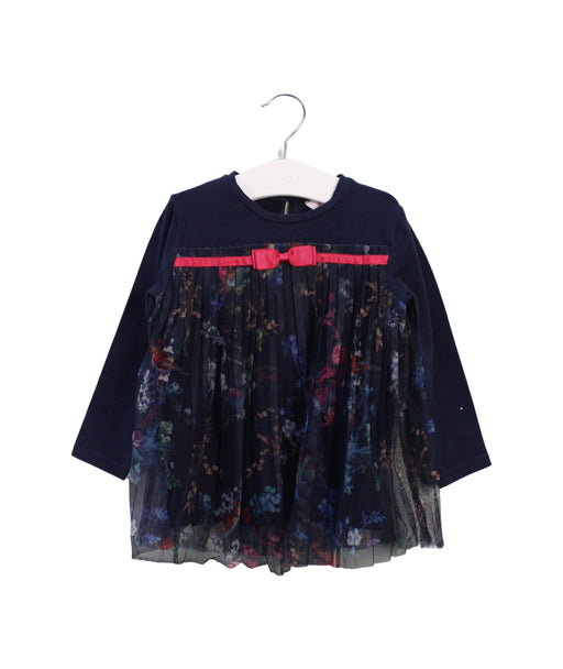 A Navy Long Sleeve Dresses from Baker by Ted Baker in size 18-24M for girl. (Front View)