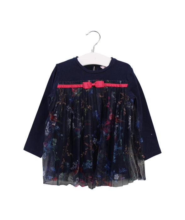 A Navy Long Sleeve Dresses from Baker by Ted Baker in size 18-24M for girl. (Front View)