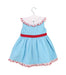A Blue Sleeveless Dresses from Dolce Petit in size 2T for girl. (Back View)