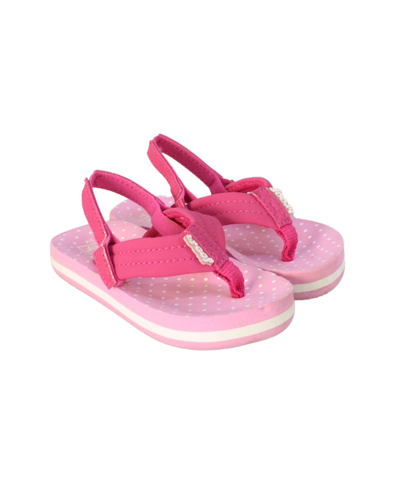 A Pink Sandals from Reef in size 12-18M for girl. (Front View)