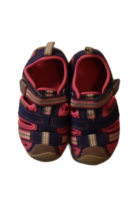 A Blue Sandals from pediped in size 12-18M for girl. (Front View)