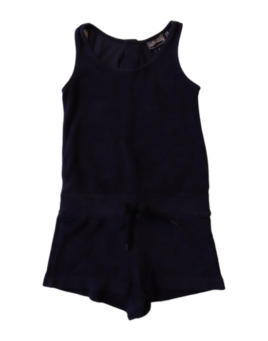 A Navy Sleeveless Rompers from Vilebrequin in size 4T for girl. (Front View)