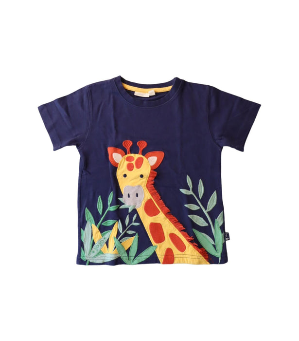 A Navy Short Sleeve T Shirts from Jojo Maman Bébé in size 4T for boy. (Front View)