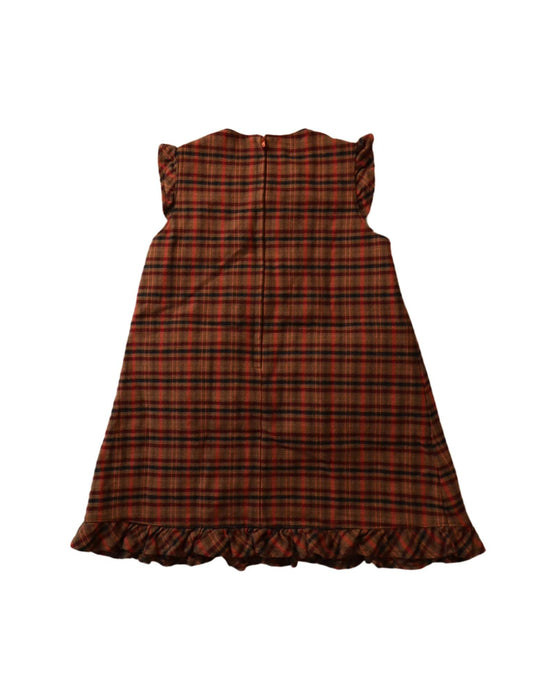 A Brown Sleeveless Dresses from Familiar in size 4T for girl. (Back View)