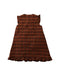 A Brown Sleeveless Dresses from Familiar in size 4T for girl. (Back View)