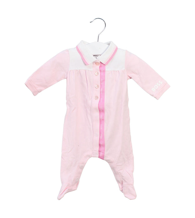 A Pink Onesies from Boss in size 0-3M for girl. (Front View)