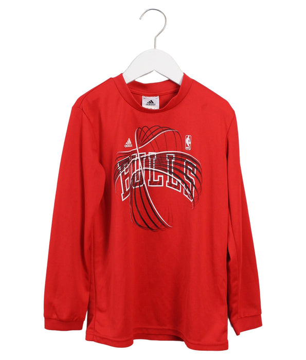 A Red Crewneck Sweatshirts from Adidas in size 10Y for boy. (Front View)