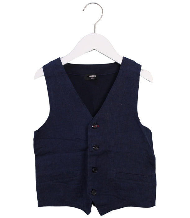 A Blue Suit Vests from Comme Ca Ism in size 5T for boy. (Front View)