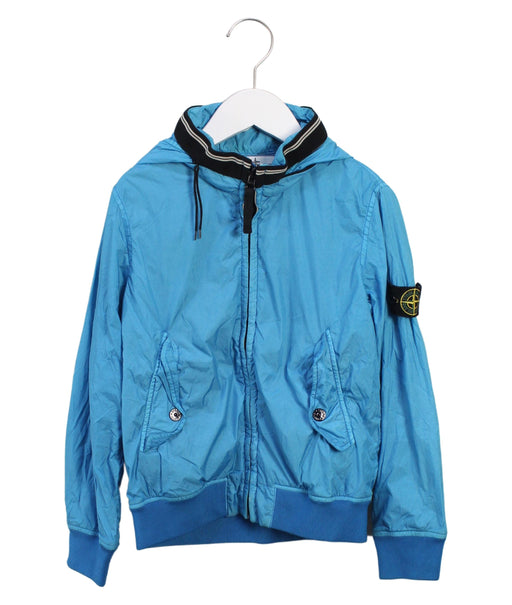 A Blue Lightweight Jackets from Stone Island in size 8Y for boy. (Front View)