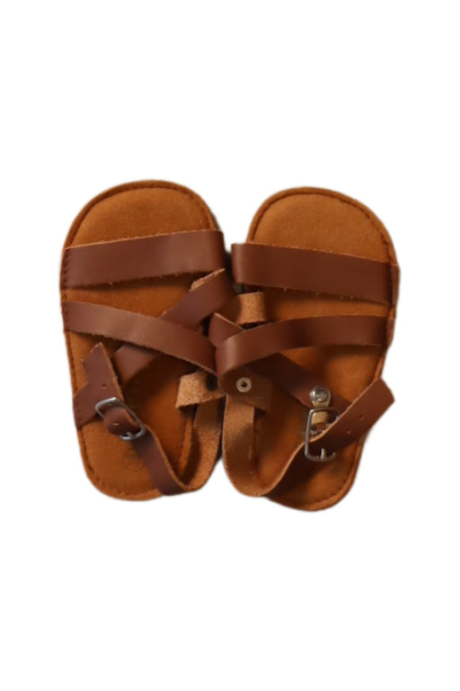 A Brown Sandals from Seed in size 6-12M for girl. (Front View)