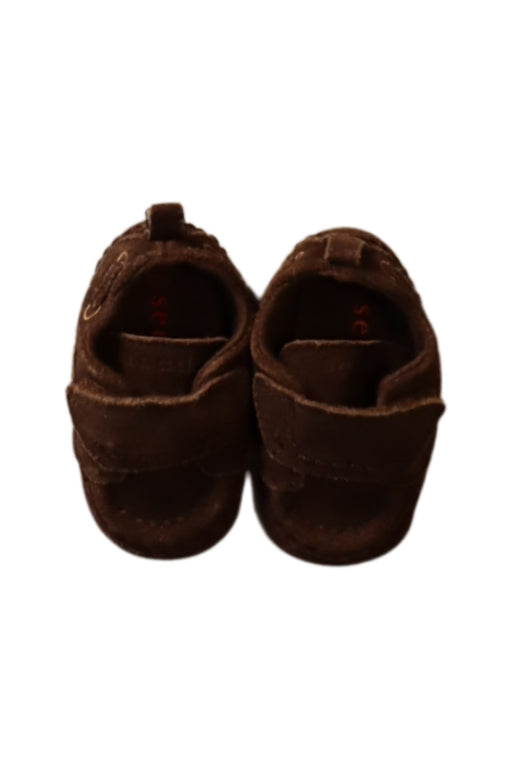 A Brown Booties from Seed in size 0-3M for boy. (Front View)