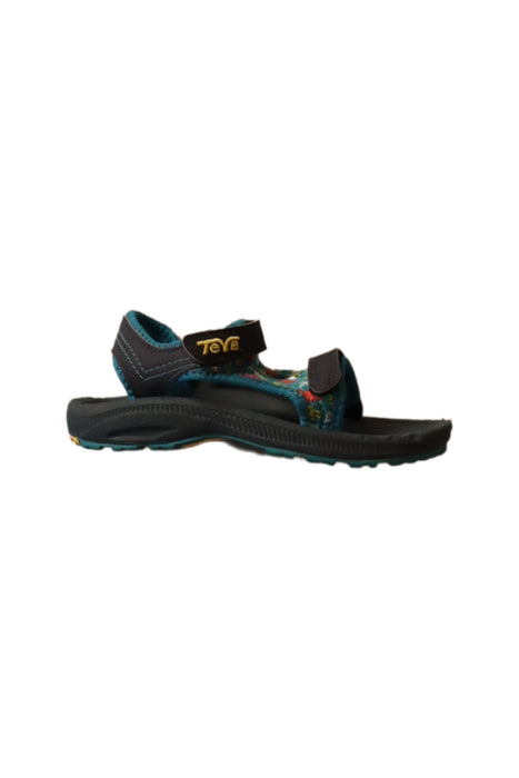 A Teal Sandals from Teva in size 4T for boy. (Back View)