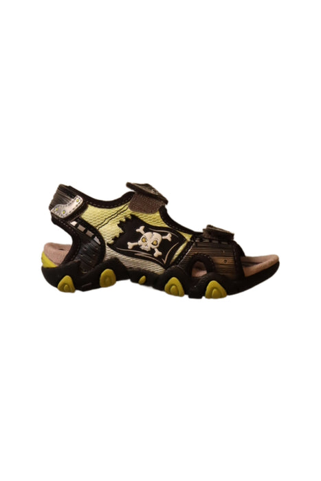 A Black Sandals from Geox in size 4T for boy. (Back View)