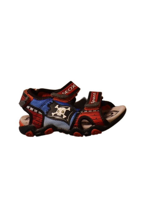 A Red Sandals from Geox in size 3T for boy. (Back View)